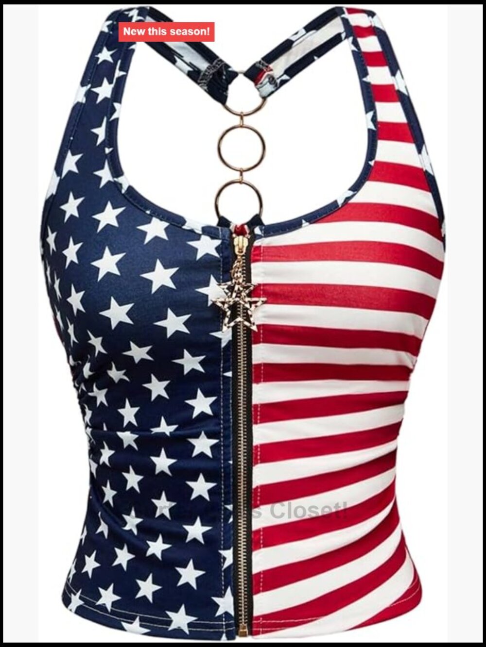 Patriotic Halter Tank Top Sleeveless 4th of July American Flag Graphic Shirt